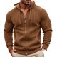 thumbnail image 2 of Dolkfu Sudadera con capucha de cremallera completa para hombre, sudadera de waffle de color sólido, tops jacquard para hombres XL, 2 of 3