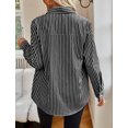 thumbnail image 3 of FEOYA Women Striped Blouses Button Down Shirts Long Sleeve Shirt Office Work Shirt Casual Fashion Button Up Tops XXL, 3 of 7
