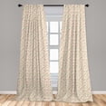 thumbnail image 5 of Ambesonne Floral Curtains, Soft Summer Foliage, Pair of 28"x63", Pink Peach Green, 5 of 5