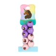 thumbnail image 3 of Afro Unicorn 4pc Jumbo Twin Bead Pony Tail Balls - Large Printed Twinbead Ball Ponytail Holders in Pink + Purple, 3 of 8