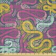 thumbnail image 2 of Ambesonne Psychedelic Forest Fabric by the Yard Microfiber, Swirling Snakes, 10 Yards, Pink and Pale Orange, 2 of 2