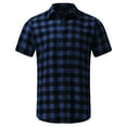 thumbnail image 4 of BOBOGOJP Chemise Boutonnée Homme Coupe Décontractée Manches Courtes, Bleu Foncé TTG, 4 of 5