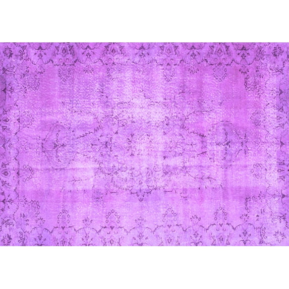 Ahgly Company Indoor Rectangle Abstract Purple Contemporary Area Rugs, 5' x 8'