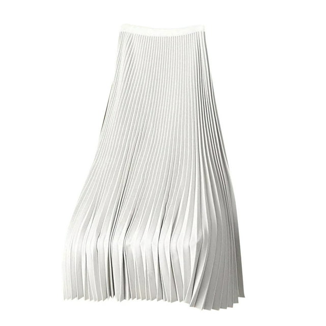 Cameland Jupe Plissée en Satin Uni pour Femmes Grande Jupe Polyvalente