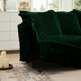thumbnail image 3 of Modern Cream Corduroy Loveseat Sofa, Comfortable Cushion with Removable Cover for Living Room/Apt,Green, 3 of 6