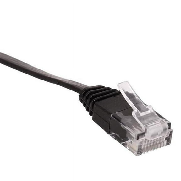 CableWholesale 10X8-62200.5 6 in. 32 AWG Cat6 Flat Ethernet Patch Cable, Black