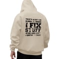 thumbnail image 3 of Siilsaa Men's Graphic Print Long Sleeve Drawstring Hoodie Pullover Sweatshirt Beige,XL, 3 of 5