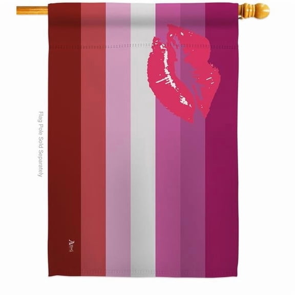Americana Home & Garden H148014-BO Lipstick lesbian Support Pride 28 x 40 in. Double-Sided Decorative Horizontal House Flags for Decoration Banner Garden Yard Gift