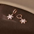 thumbnail image 6 of 925 Sterling Silver Sparkly CZ Snowflake Dangle Earrings for Women Teens Christmas Snowflake Dangle Earrings Drop Winter Party Earrings, 6 of 12
