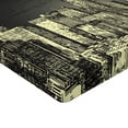 thumbnail image 2 of Ambesonne Retro Fitted Sheet, Grunge Empire State NYC, Twin XL Size, Grey Yellow, 2 of 3