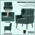 thumbnail image 3 of JAMPOOCA Modern Accent Arm Chairs, Upholstered Chenille Sigle Sofa Side Leisure Chair with Backrest & Pillow for Living Room, Bedroom,Office, Blackish Green, 3 of 9
