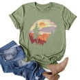 thumbnail image 2 of T Shirts for Women Casual Vintage Sun Print Camping Print Solid Color Short Sleeve Refreshing Breathable Resistant Daily Green Tank Tops Sizes XL, 2 of 5