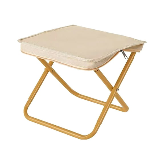 Harlier Portable Mini Folding Camping Stool, Lightweight Camp Chair for Fishing Hiking, Compact Collapsible Travel Footstool for Beach, Backyard, Lawn, Picnic with Carry Bag (White)