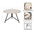 thumbnail image 2 of Kate and Laurel Pallson Modern Round Wooden Coffee Table, 28 x 18, Whitewash and Black, Circle Wood and Metal Coffee Table with Mixed Materials for Living Room Home Decor, 2 of 8
