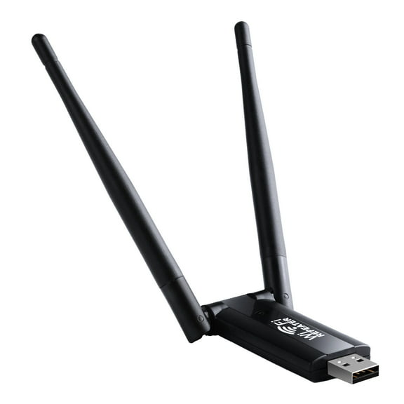 USB WiFi Adapter for PC - 300Mbps Dual 5Dbi Antennas 5G/2.4G WiFi Adapter for Desktop PC Laptop Windows11/10/8/7/Vista/XP, Wireless Adapters for Desktop Computer Network Adapters, Black