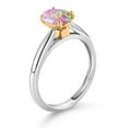 thumbnail image 3 of Gem Stone King 10K White and Yellow Gold Pink Opal Solitaire Engagement Ring for Women (1.05 Cttw, Oval Cabochon 8X6MM, Gemstone October Birthstone, Available in Size 5, 6, 7, 8, 9), 3 of 4