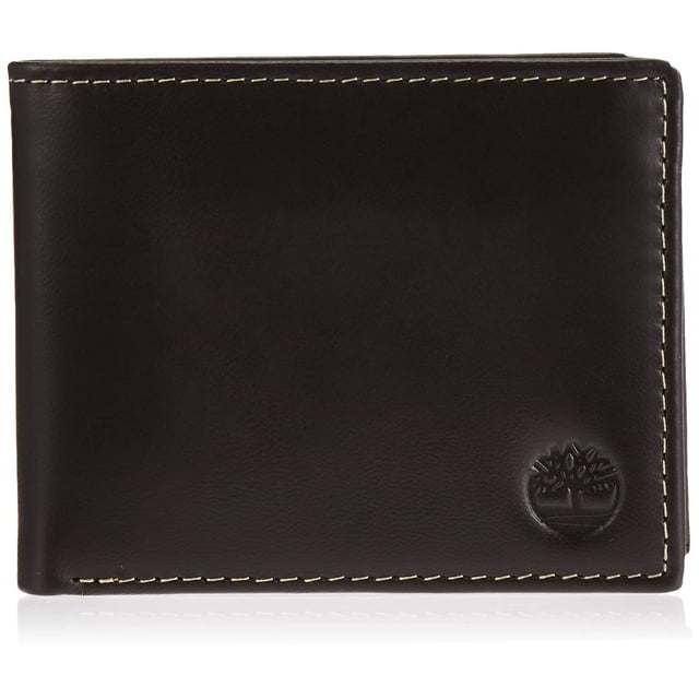 Cartera Timberland de piel con bolsillo abatible para hombre, color marrón