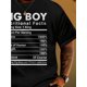 thumbnail image 4 of Nutrition Facts Printed T-Shirt, Casual Short-Sleeve Tee for Outdoor Wear, Oversized Men'S Clothing Top, Novelty T-Shirt for Men, Streetwear, Casual Sporty Tee, Comfy Tee, 4 of 5