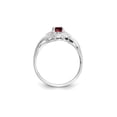 thumbnail image 5 of 1/2 Carat (Ctw) Natural Red Garnet Ring in 14K White Gold with Diamond Accents for Women, 5 of 6