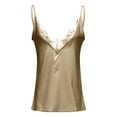 thumbnail image 2 of Lolmot Women Sexy V-Neck Lace Edge Camisole Casual Sleeveless Solid Color Cami Tank Top, 2 of 4