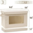 thumbnail image 2 of Citylife Collapsible Fabric Storage Bin With Handle Lid Large Foldable Box Basket For Closet 15"×9.8"×9.8" 3 Pack Beige, 2 of 8