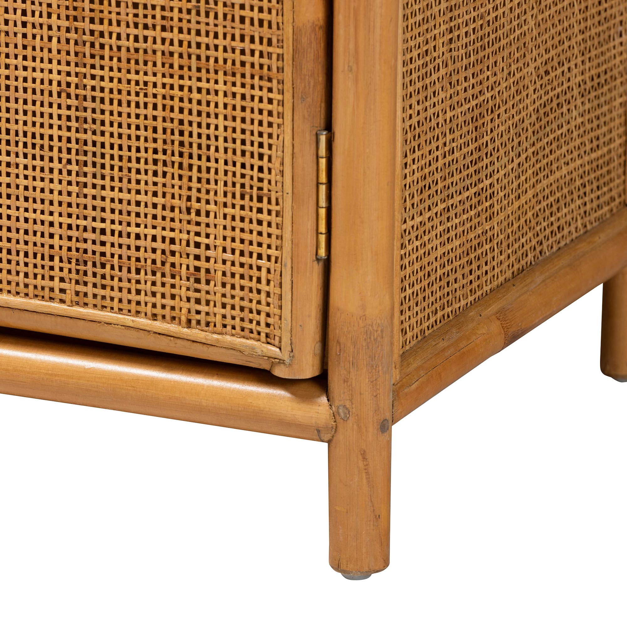 bali & pari Paloma Rattan BOHO Storage Cabinet, 2-Door, Light Honey