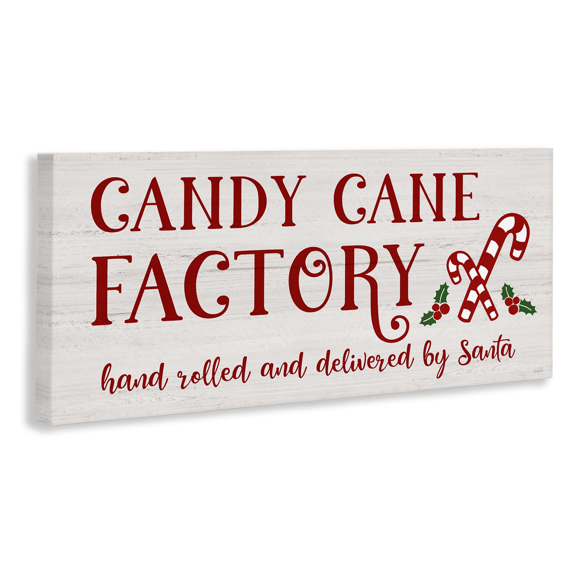 Stupell Industries Candy Cane Factory Holiday Painting Gallery Wrapped Canvas Art Prints Wall Art, 24 x 10