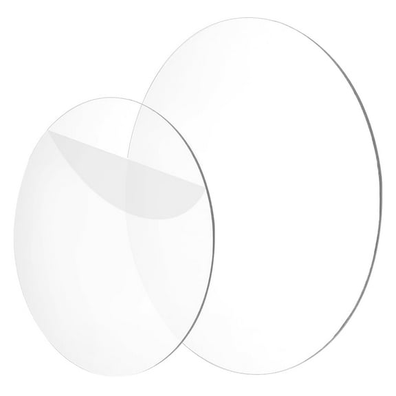 2 Sizes 1/8"(3mm) Round Clear Acrylic Sheets 6 & 8 Inch Diameter Transparent Circle Blanks Round Cake Disk Acrylic Sheets Flat Round Acrylic Table Top for DIY Project Paintings Art Craft