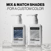 Keracolor Semi Permanent Hair Dye 3 in 1 Clenditioner, Silver Blue, 12 fl oz