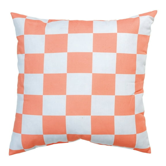 Checkerboard Brown Climaweave Pillow 18" Indoor/Outdoor