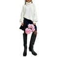 thumbnail image 5 of Blotona Womens Juniors Turtleneck Oversized Sweaters Cable Knit High Neck Knitwear Sweater Solid Loose Autumn Winter Warm Sweater, 5 of 9