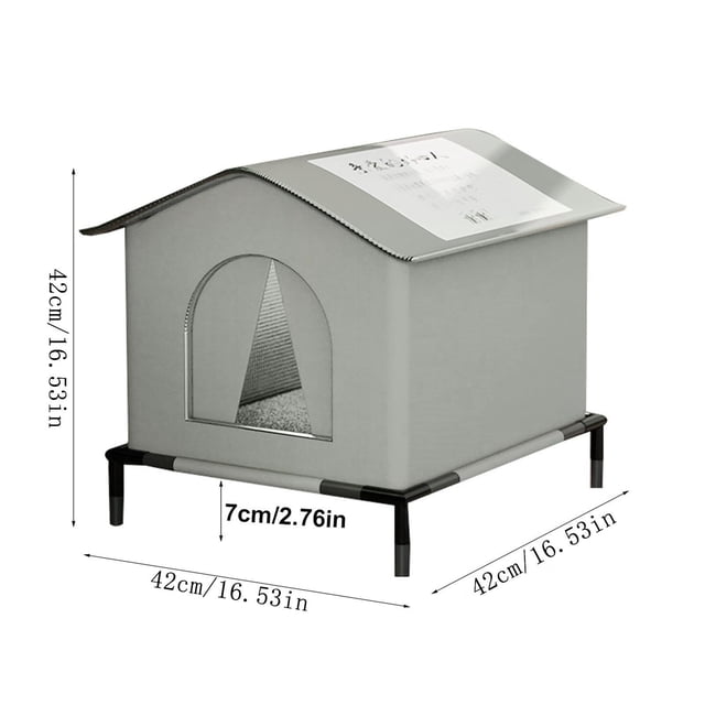Abri pour Chat Extérieur, Chaud pour l'Hiver, Lavable, pour Chien Élevé
