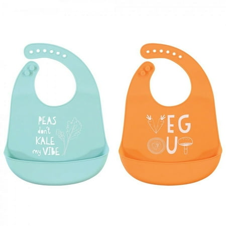 UPC: 0660168560572 | Hudson Baby Infant Silicone Bibs 2pk  Kale  One Size