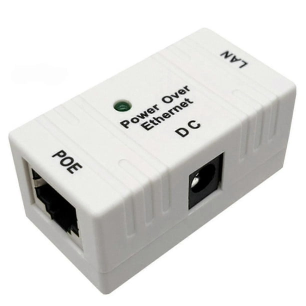 Divisor de potencia inyector POE BJW de 100 Mbps, 5 V, 12 V, 24 V, 48 V/1 A para módulos adaptadores POE de cámaras IP - Blanco