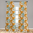 thumbnail image 5 of Ambesonne Orange Curtains, Spring Season Daisies, Pair of 28"x63", Pale Blue Orange, 5 of 5