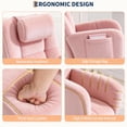 thumbnail image 4 of GARVEE Plush Teddy Upholstered Rocking Chair with High Backrest & Headrest for Nursery,Glider Rocker for Adults,Chair for Living Room Bedroom,Pink, 4 of 7