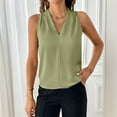 thumbnail image 6 of Ktyne Tank Top Blouses Women Business Casual Sleeveless Blouses for Under Blazer Vneck Vest Top Summer Loose Fit Work Tops Light Green L, 6 of 7