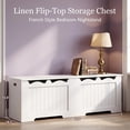 thumbnail image 3 of Hzuaneri Extra Large Storage Chest, 59" Lift Top Storage Bench with 2 Safety Hinges, Entryway Shoe Bench, Supports 330 lb, Easy Assembly, White, 3 of 7