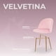 thumbnail image 5 of Sillas de Comedor de Terciopelo con Patas de Acero Acabado Tipo Madera Estilo Moderno - Sillas de Comedor Tapizadas Minimalista con Relleno Suave Set 2 Piezas Rosa, 5 of 5