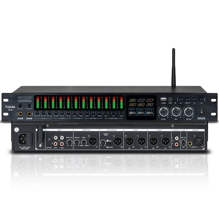 FULODE K-6 Professional KTV Digital Pre-Stage Effector Anti-Howling Audio Processor Karaokeeffect ， Equipped with Bluetooth, USB