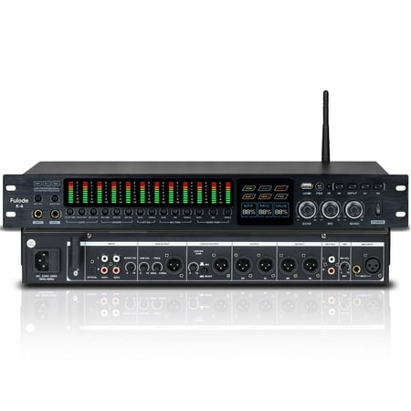 FULODE K-6 Professional KTV Digital Pre-Stage Effector Anti-Howling Audio Processor Karaokeeffect , Equipped with Bluetooth, USB