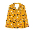 thumbnail image 5 of FDGIU Halloween Pajamas Women's Spring/Summer Floral Printed Round Neck Long Sleeve T-shirt Soft Sleepshirts, 5 of 6