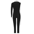 thumbnail image 5 of iiniim Kids Girls Shiny Rhinestone Full Body Leotard Long Sleeve Unitard One Piece Gymnastics Dance Bodysuit Black 14, 5 of 6