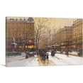 thumbnail image 1 of ARTCANVAS Boulevard In The Snow In Paris Canvas Art Print by Eugene Galien-Laloue - Size: 12" x 8" (0.75" Deep), 1 of 9