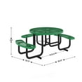 thumbnail image 5 of Flash Furniture 46" Round Wheelchair Accessible Outdoor Picnic Table with Expanded Metal Mesh Seats and Top with Umbrella Hole and Ground Anchors, Green, 5 of 10