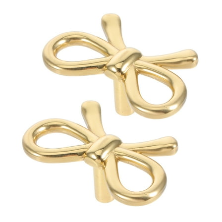 Masteelf 2pcs Gold Bow Knobs For Dresser Bow Cabinet Knobs Gold Drawer Pulls Decorative Handle For Home Kitchens Cabinet Hardware