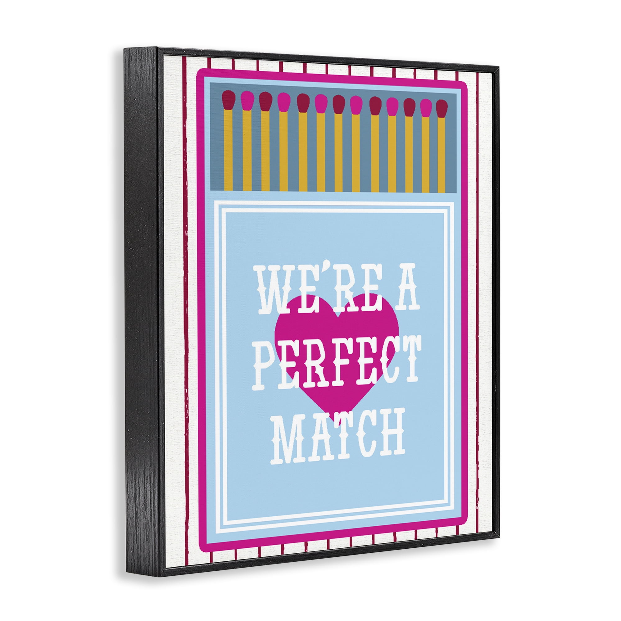 Stupell Industries We're A Perfect Match Black Framed Giclee Art, design by Lil' Rue