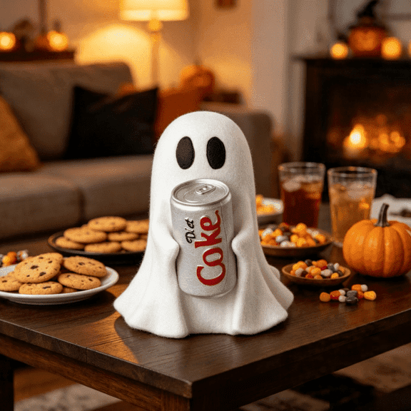 Halloween Ghost Coke Can Figurine Decor, Cute Ghost Drink Holder Coke, Spooky Beverage Holder Figurine, Halloween Decorations For Tabletop