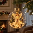 thumbnail image 5 of Clearance! Glowing Christmas Tree Story Ornament, 4 Inch Mini Holiday Scene Ball with String Lights, Lighted Xmas Tree Decoration for Mantel Tabletop Holiday Decor, Christmas Gifts(Angle), 5 of 6