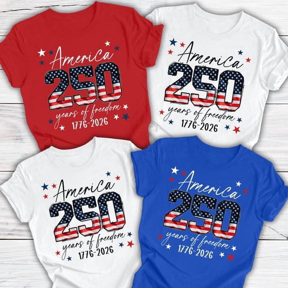 USA 250th Anniversary Shirt, Independence Day 2026 Tee, Fourth of July Patriotic Family Matching T-Shirt, 1776-2026 Celebration